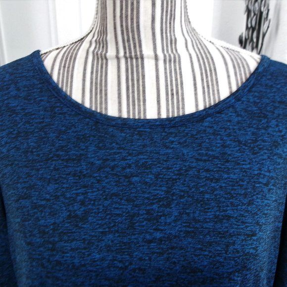 New COOLRUN Long Sleeve w/ Thumbholes Top Royal Blue Black Heathered XXL - Picture 3 of 10
